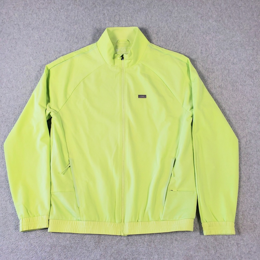 FIGS Cobaki Scrub Jacket Mens Small Celery Green Full Zip Vented Medical NWOT